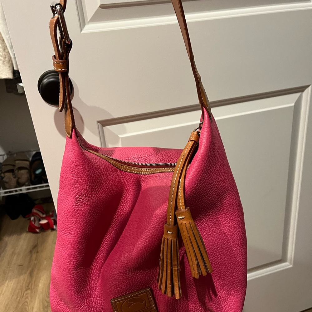 Dooney & Bourke Pink and Tan Shoulder Bag